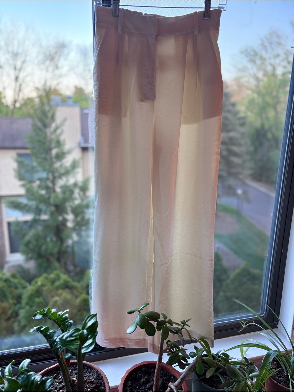 Francesca's Ivory High-Rise Wide-Leg Pants